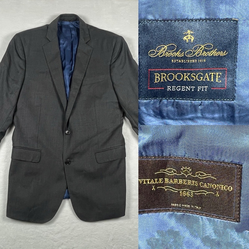 Brooks Brothers Brooksgate Regent Dark Gray Blazer Vitale Barberis Canonico Wool